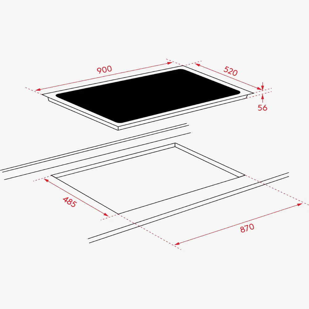 90cm Black Ceramic Glass Electric Cooktop - Image 2