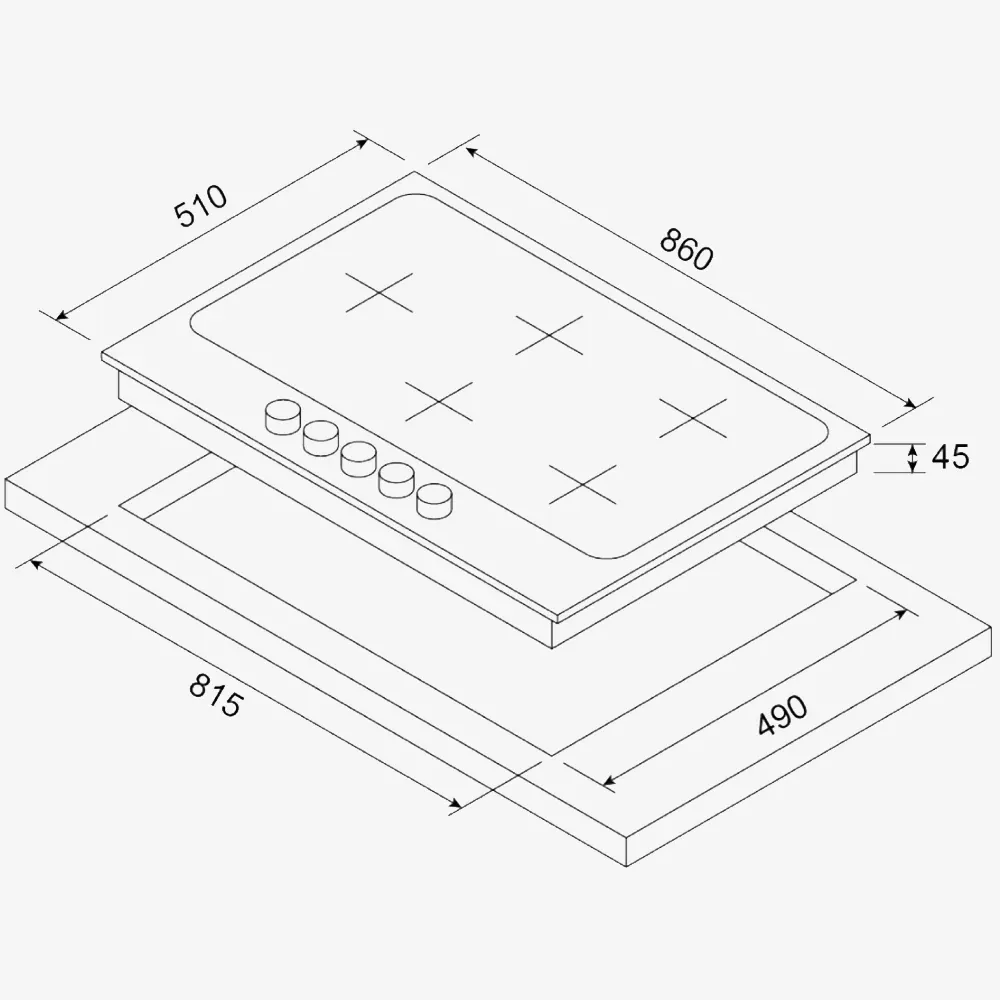 90cm Gas on Glass Cooktop GHB90CA - Image 2