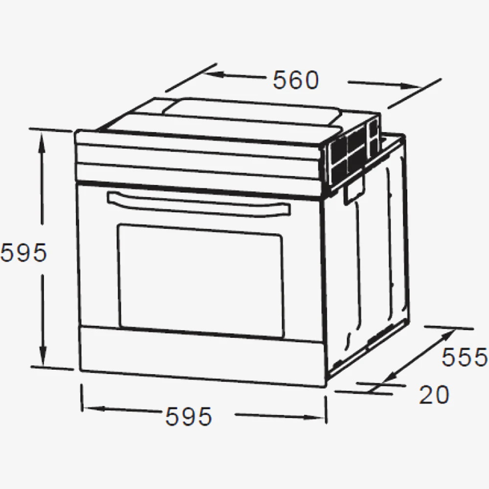 60cm Electric Wall Oven CA60EK - Image 2