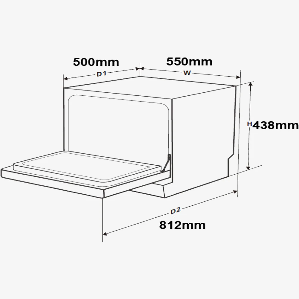 60cm Benchtop Dishwasher DITR60CA-1 - Image 2