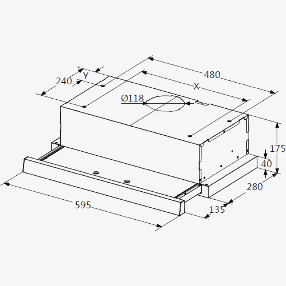 60cm Slideout Rangehood SLDCA60 - Image 2
